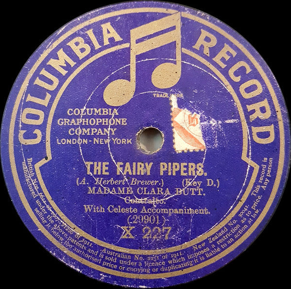 Clara Butt : The Fairy Pipers (Shellac, 10", S/Sided)