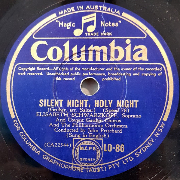 Elisabeth Schwarzkopf : Silent Night, Holy Night / The First Nowell (Shellac, 10")