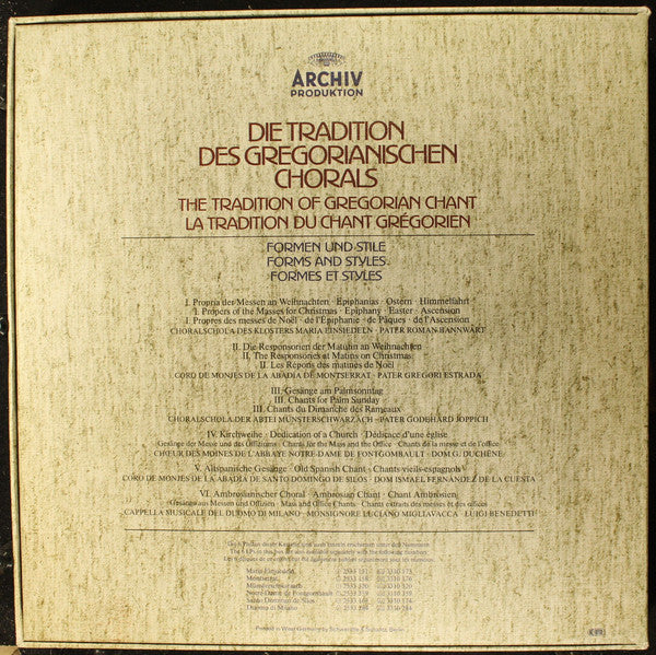 Various : Die Tradition Des Gregorianischen Chorals (6xLP + Box, Comp)