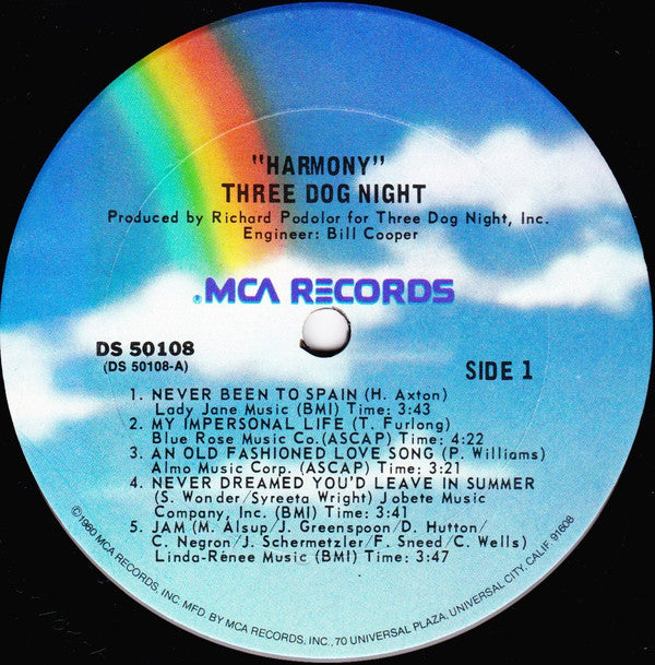 Three Dog Night : Harmony (LP, Album, RE)