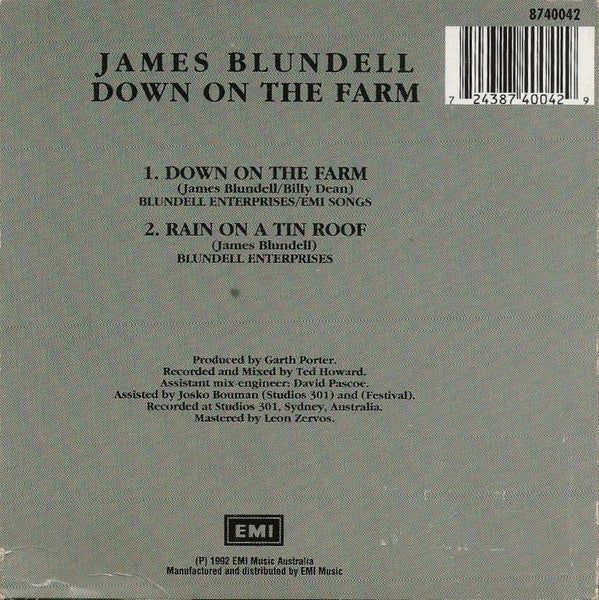 James Blundell : Down On The Farm (CD, Single)
