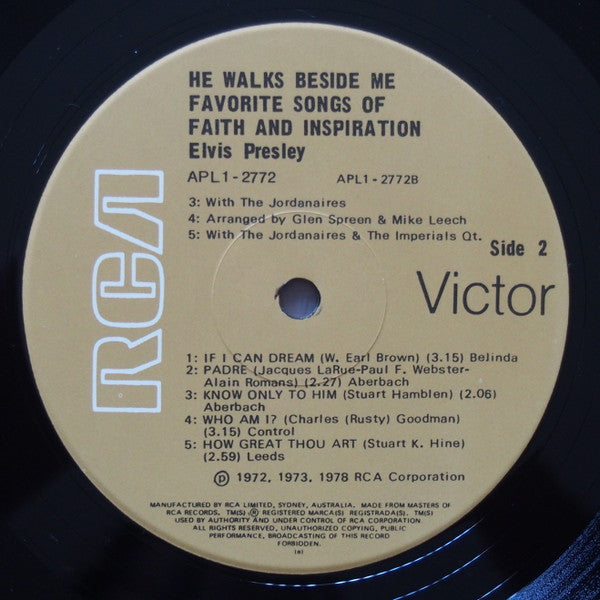 Elvis Presley : He Walks Beside Me (Favorite Songs Of Faith And Inspiration) (LP, Comp)