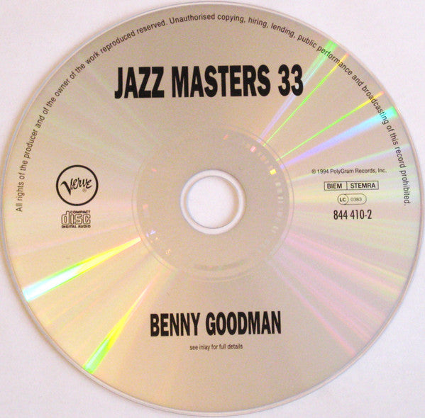 Benny Goodman : Verve Jazz Masters 33 (CD, Comp, RE)