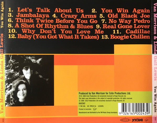 Van Morrison, Linda Gail Lewis : You Win Again (CD, Album)
