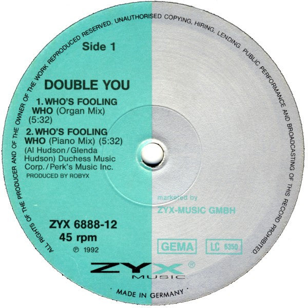 Double You : Who's Fooling Who (12", Maxi)
