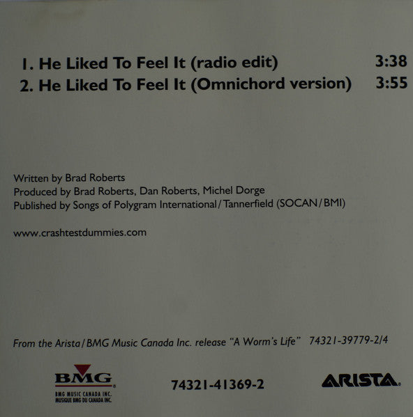 Crash Test Dummies : He Liked To Feel It (CD, Single)