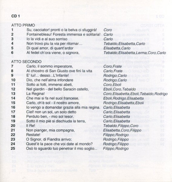 Giuseppe Verdi - Brouwenstijn*, Vickers*, Christoff*, Barbieri*, Gobbi*, C.M. Giulini* : Don Carlo (3xCD, RE, RM)