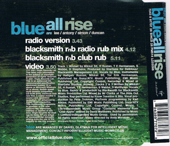 Blue (5) : All Rise (CD, Single, Enh)