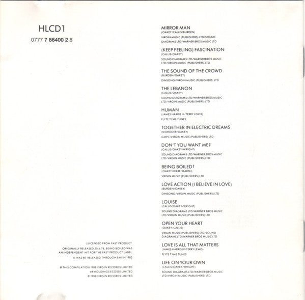 The Human League : Greatest Hits (CD, Comp, EMI)
