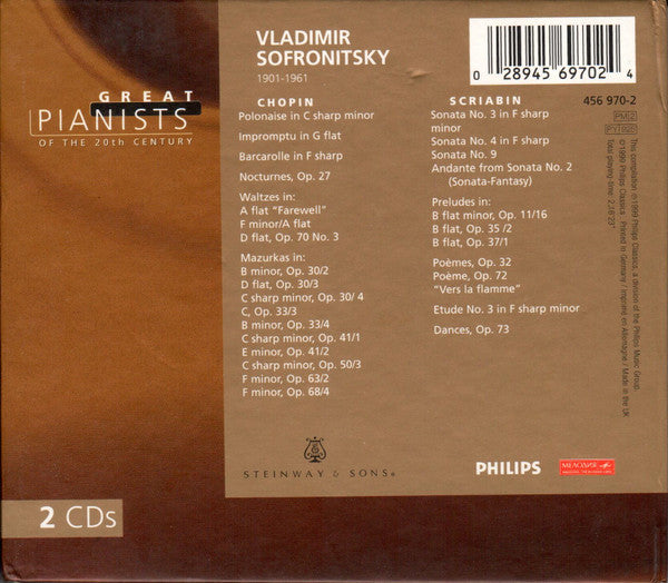 Vladimir Sofronitsky : Vladimir Sofronitsky (2xCD, Comp)