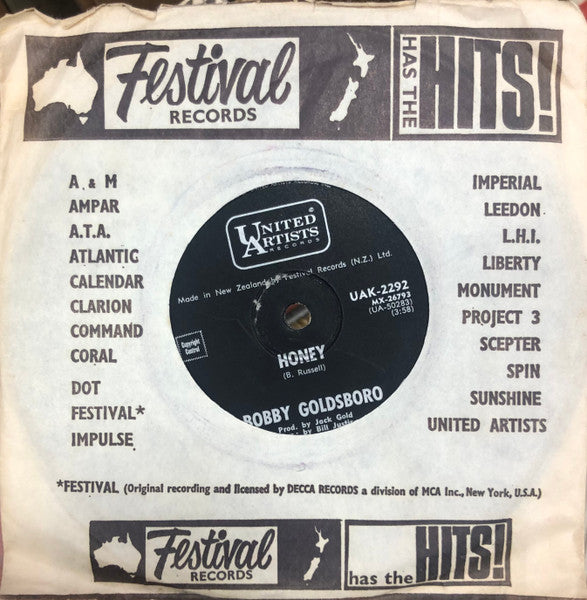 Bobby Goldsboro : Honey (7", Single)
