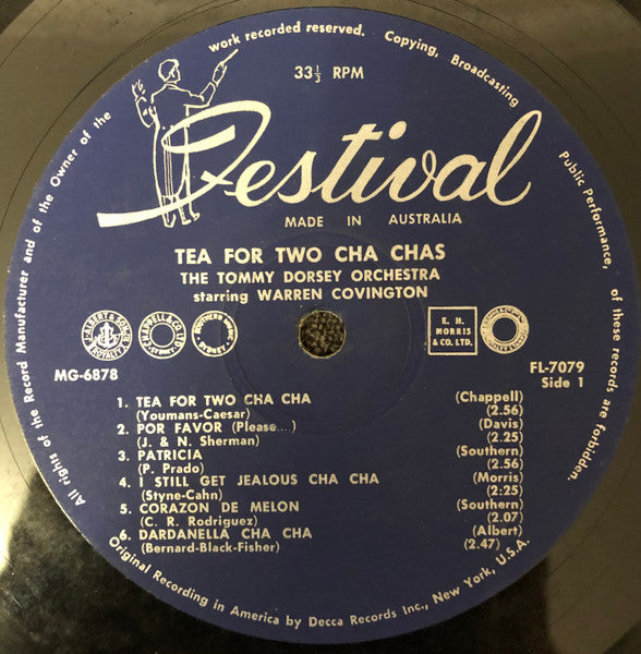Tommy Dorsey And His Orchestra Starring Warren Covington : Tea For Two Cha Chas (LP, Album)