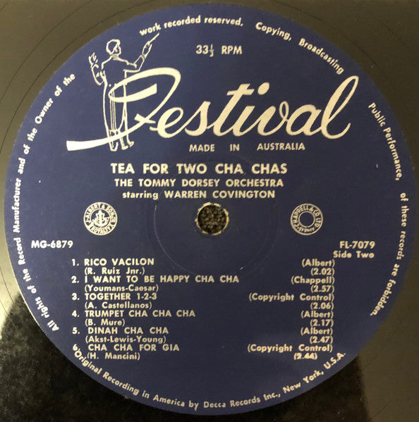 Tommy Dorsey And His Orchestra Starring Warren Covington : Tea For Two Cha Chas (LP, Album)