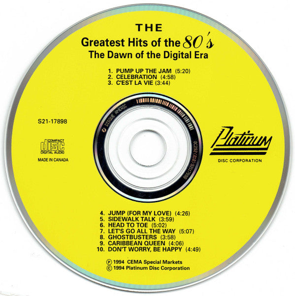 Various : The Greatest Hits Of The 80's - The Dawn Of The Digital Era (CD, Comp)