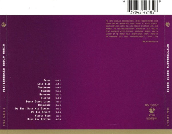 Westernhagen* : Radio Maria (CD, Album)