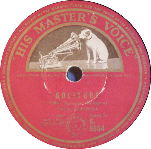 Paul Robeson : Solitude / Mood Indigo (Shellac, 10", RP)