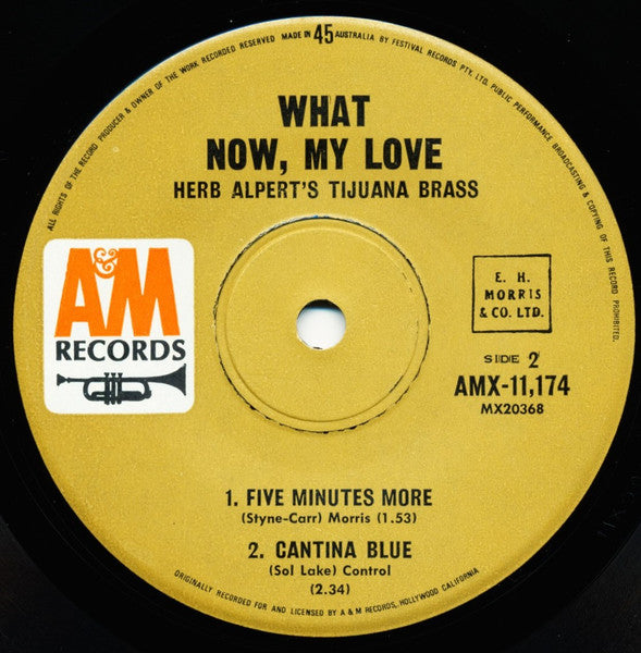 Herb Alpert's Tijuana Brass* : What Now My Love (7", EP, Mono)