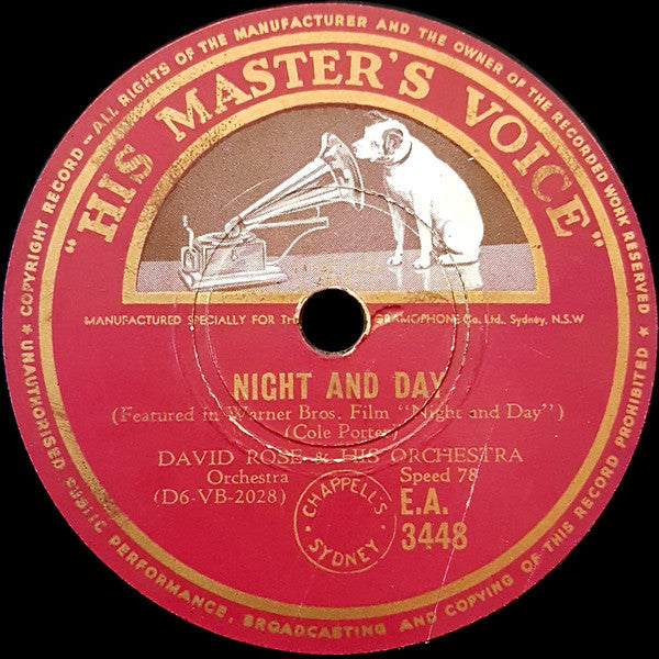 David Rose & His Orchestra : Begin The Beguine / Night And Day (Shellac, 10")