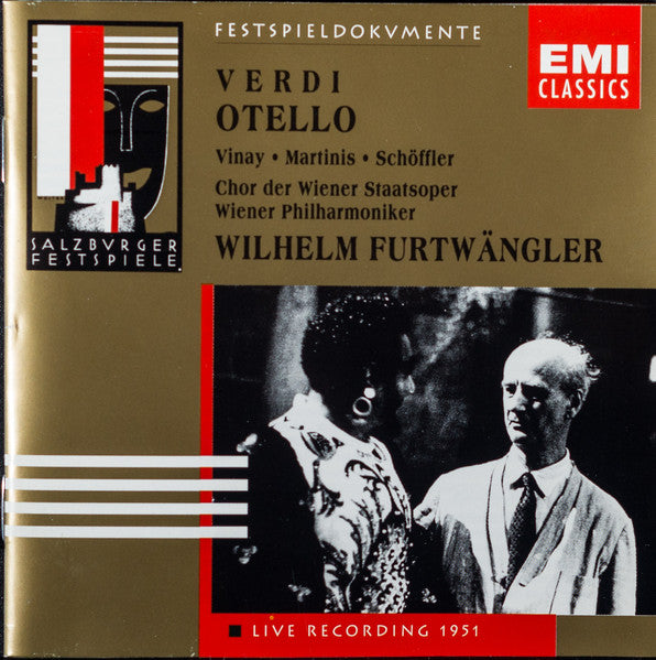 Giuseppe Verdi  - Ramón Vinay, Dragica Martinis, Paul Schöffler, Orchester Der Wiener Staatsoper, Wiener Philharmoniker, Wilhelm Furtwängler : Otello (2xCD, Album, Mono)