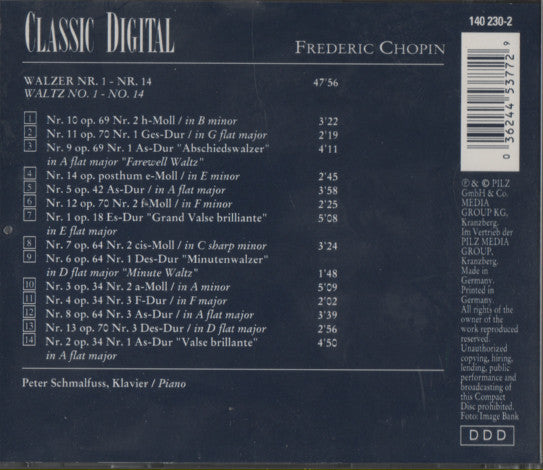 Frédéric Chopin : Walzer Nr.1 - Nr.14 (CD, Album, Comp)