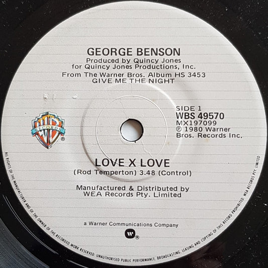 George Benson : Love X Love (7", Single)