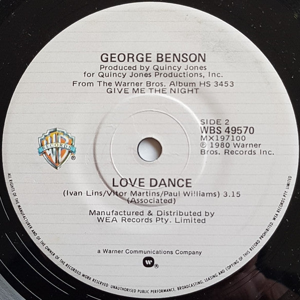 George Benson : Love X Love (7", Single)