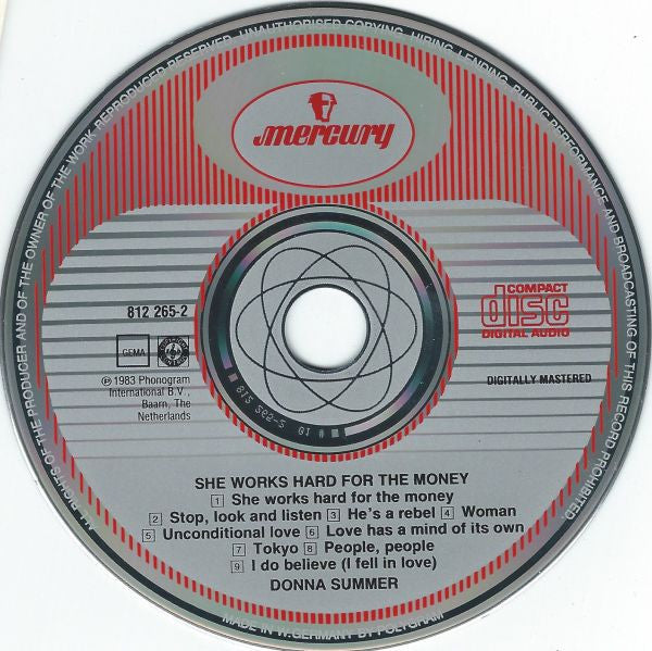 Donna Summer : She Works Hard For The Money (CD, Album, RE)