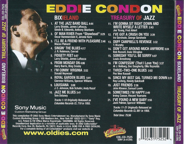 Eddie Condon : Bixieland / Treasury Of Jazz (CD, Comp)