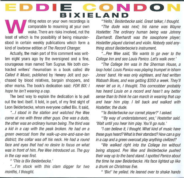 Eddie Condon : Bixieland / Treasury Of Jazz (CD, Comp)
