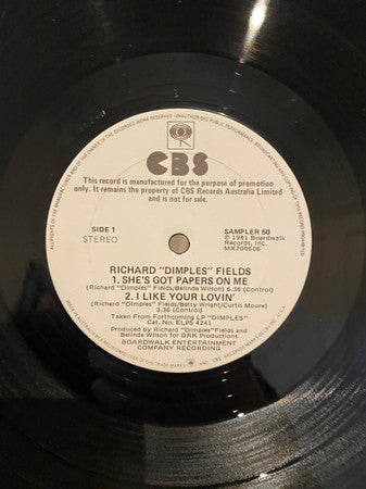 Richard 'Dimples' Fields : She's Got Papers On Me (12", EP, Promo, W/Lbl)