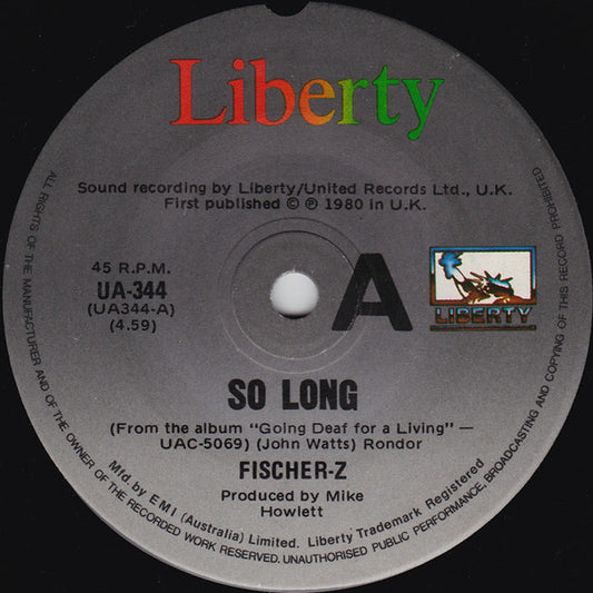 Fischer-Z : So Long (7", Single)