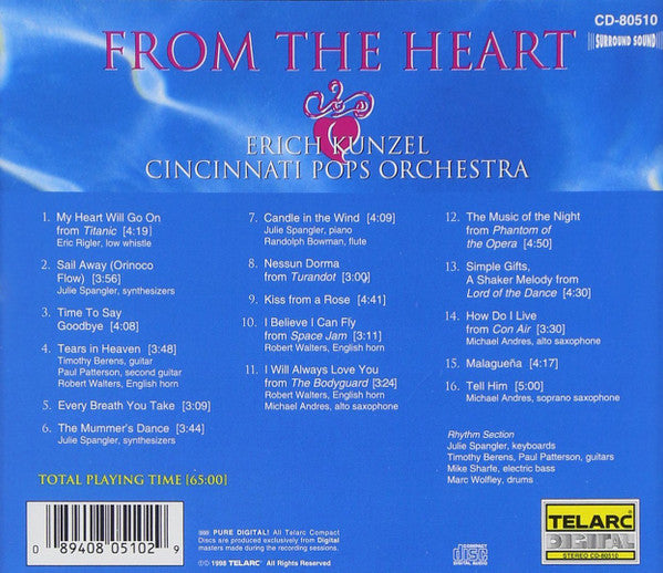 Erich Kunzel, Cincinnati Pops Orchestra : From The Heart (CD, Album, Multichannel)