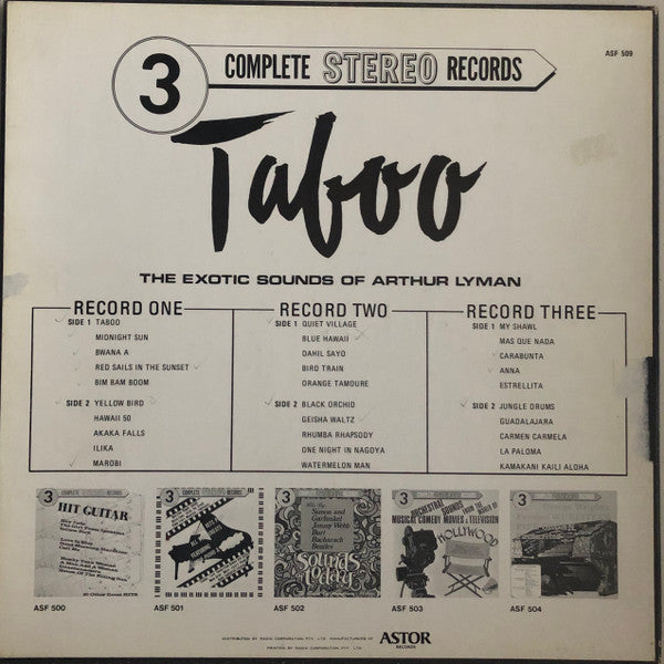 Arthur Lyman Group* : Taboo - The Exotic Sounds Of Arthur Lyman (3xLP, Album, Comp)