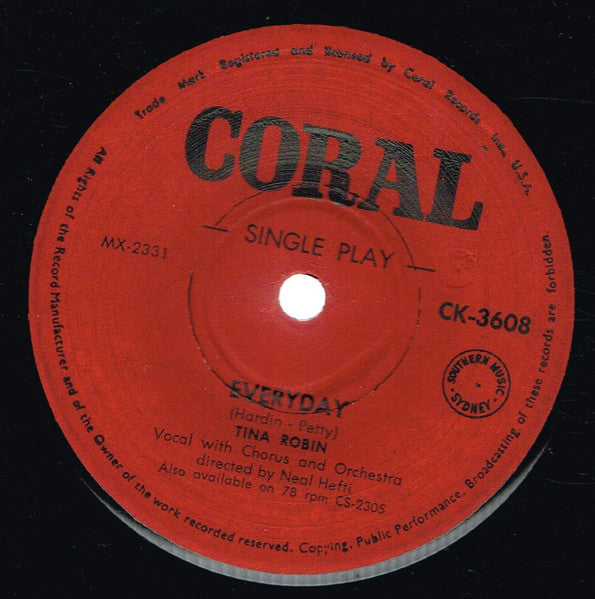Tina Robin : Everyday (7", Single)