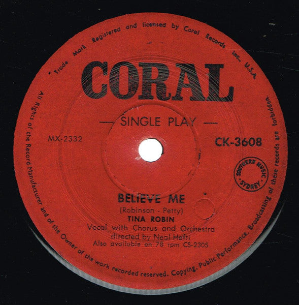 Tina Robin : Everyday (7", Single)