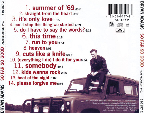 Bryan Adams : So Far So Good (CD, Comp, S/Edition, Gol)