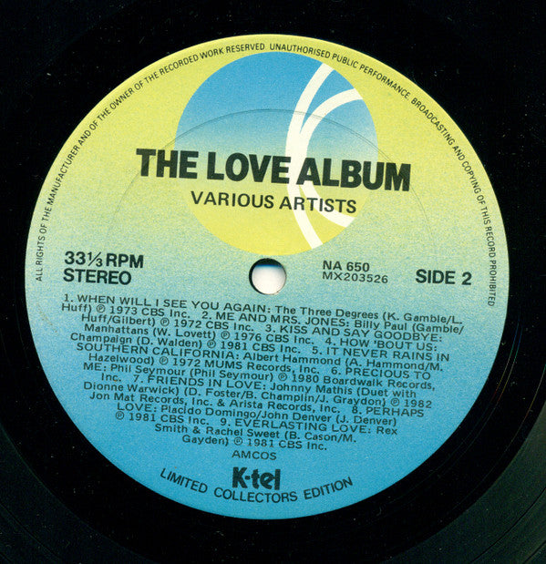 Various : The Love Album (LP, Comp, Ltd)