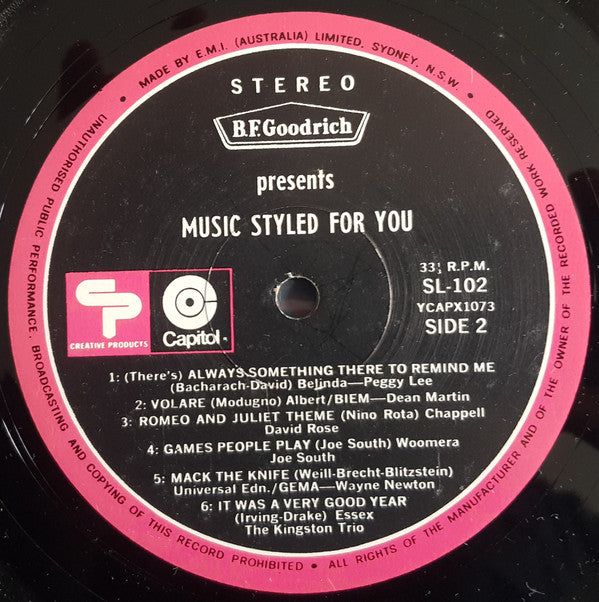 Various : B.F. Goodrich Presents Music Styled For You (LP, Album, Comp)