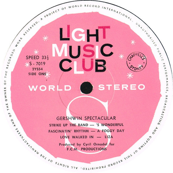 The Cliff Adams Singers / Mike Sammes Singers : Gershwin Spectacular (LP, Album, Club)