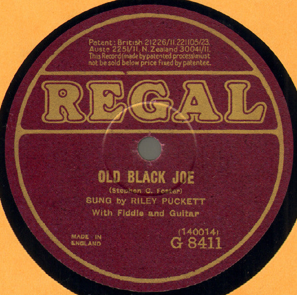 Riley Puckett : Old Black Joe / Swanee River (Shellac, 10")