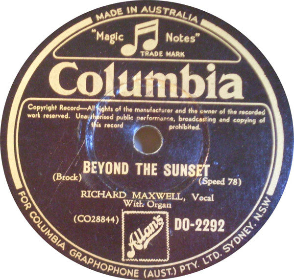 Richard Maxwell (4) : Beyond The Sunset / My Cathedral (Shellac, 10")