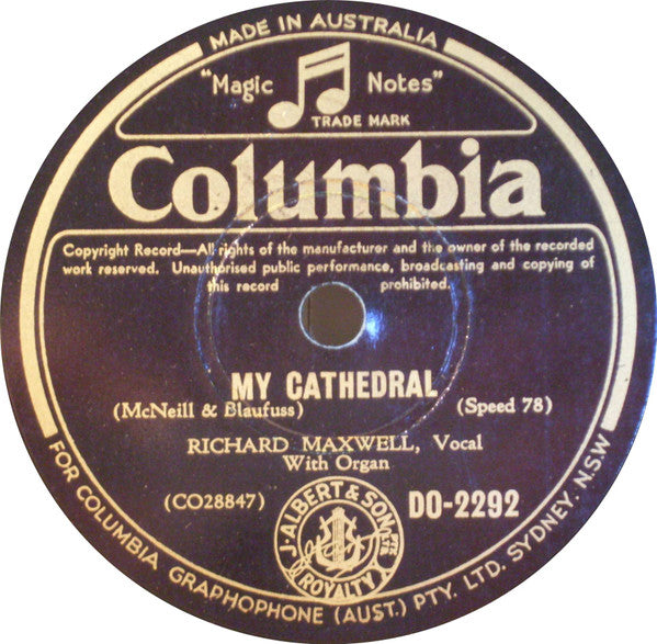 Richard Maxwell (4) : Beyond The Sunset / My Cathedral (Shellac, 10")