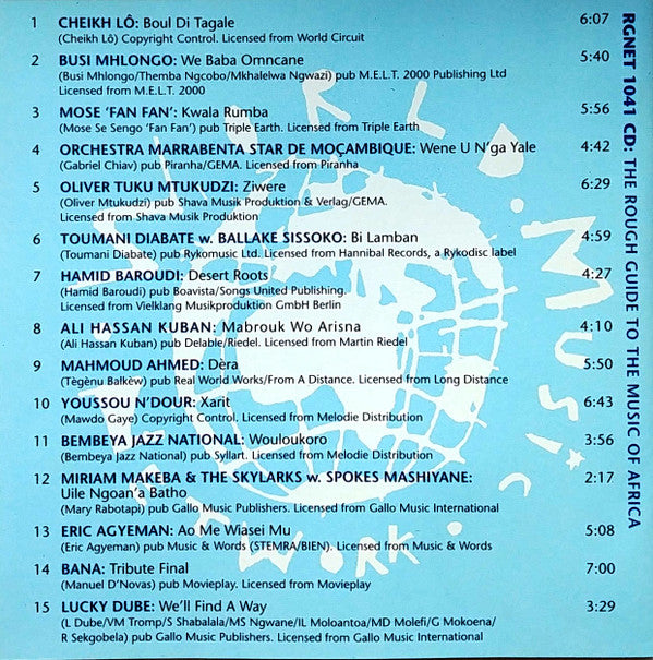 Various : The Rough Guide To The Music Of Africa (CD, Comp)