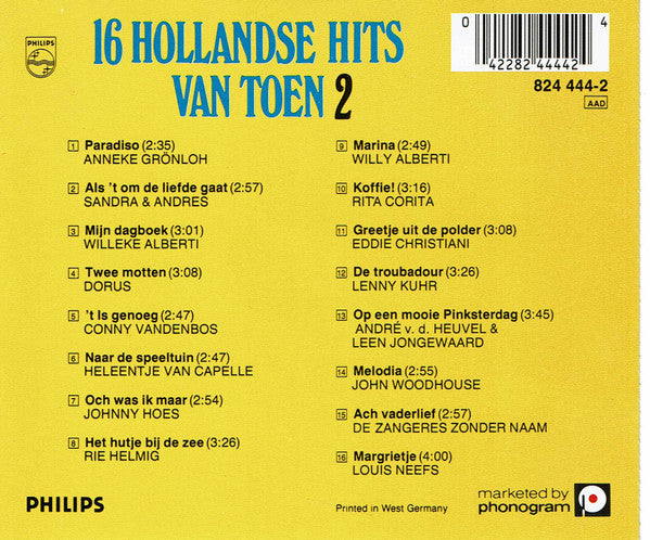 Various : 16 Hollandse Hits Van Toen 2 (CD, Comp)