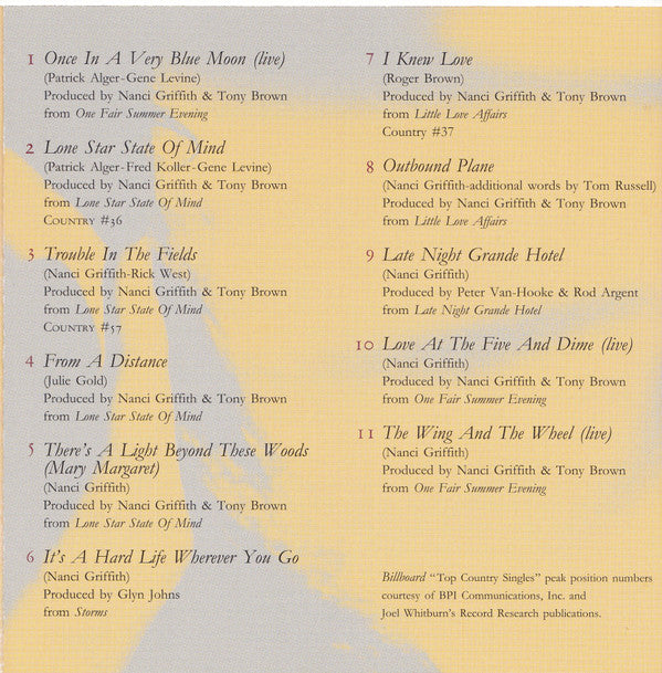 Nanci Griffith : The Best Of Nanci Griffith (CD, Comp)