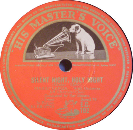 Mario Lanza : Silent Night, Holy Night / The First Nowell (Shellac, 10")