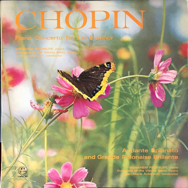 Chopin*, Menahem Pressler, Orchestra Of The Vienna State Opera*, David Josefowitz & Jean-Marie Auberson : Piano Concerto No 1 in E Minor, Op 11  (LP, Album, Club, Syn)