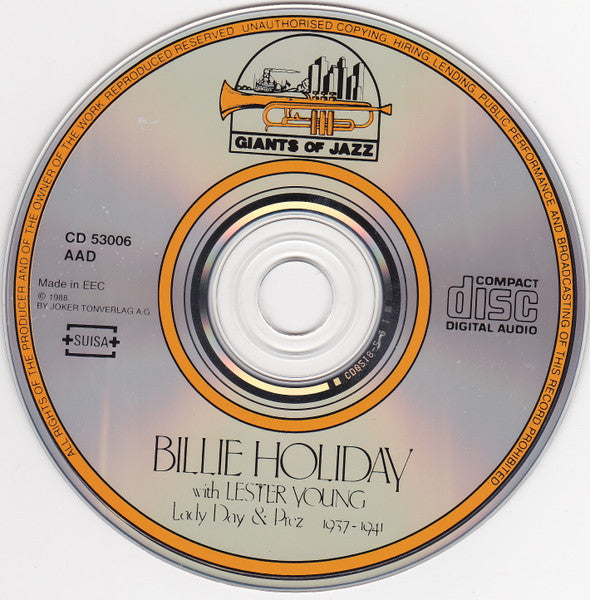 Billie Holiday with Lester Young : Lady Day & Prez - 1937-1941 (CD, Comp)