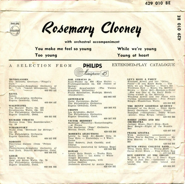 Rosemary Clooney : You Make Me Feel So Young (7", EP)