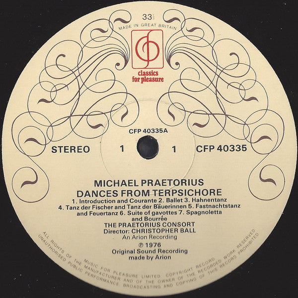 Praetorius* / Holborne* / Lambranzi*, The Praetorius Consort, Christopher Ball : Dances From Terpsichore / Short Airs Both Grave And Light / Dances (LP, RE)